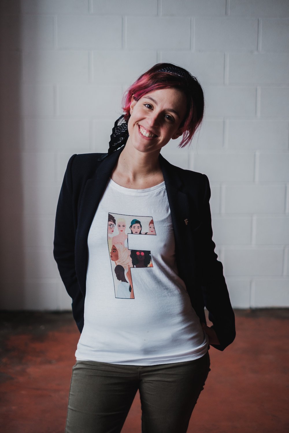 Feminist T Shirt - F by Carola Marin