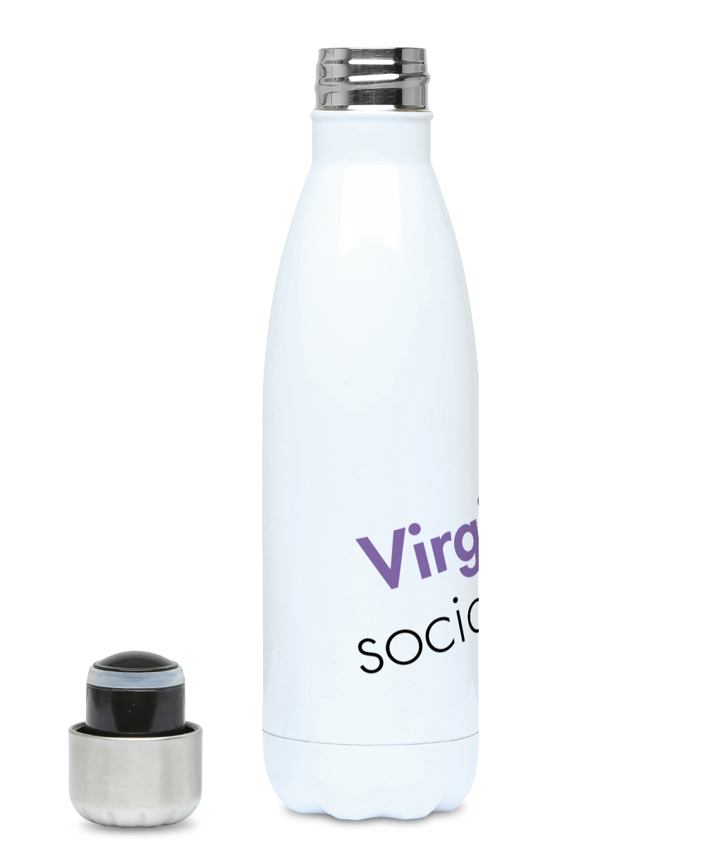 Feminist Water Bottle - Virginity Is A Social Construct, Bold
