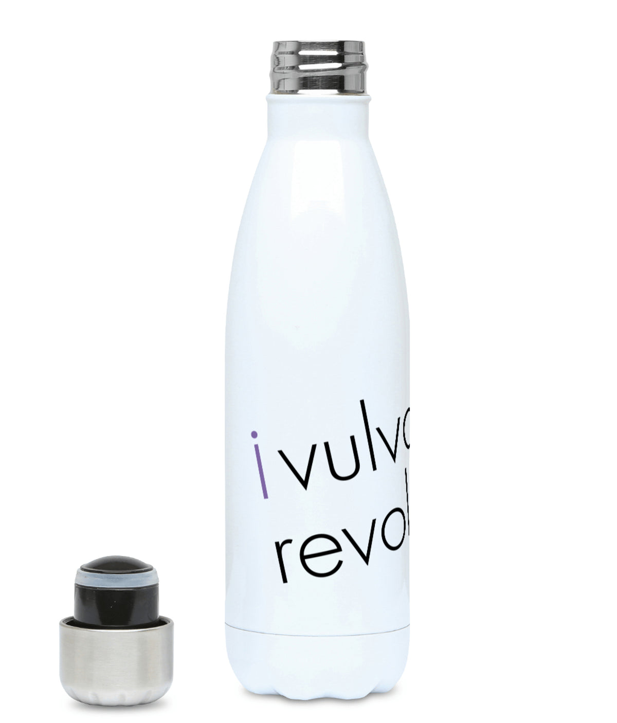 Feminist Water Bottle - Vulva La Revolucion - Left
