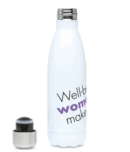 Feminist Water Bottle - Well Behaved Women Don't Make History - Left